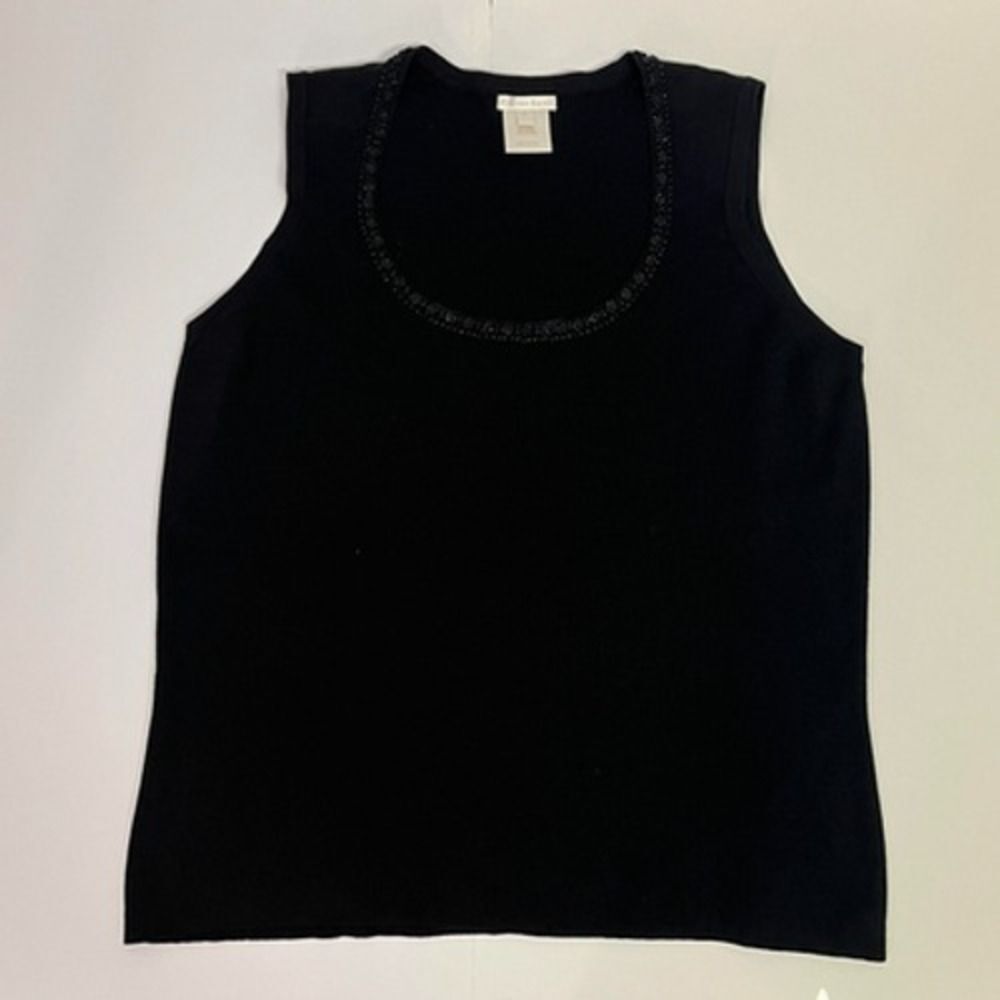 Austin Reed Womens Sweater Vest Sz XL Silk-Blend Sleeveless Bead Retro 90s Y2K